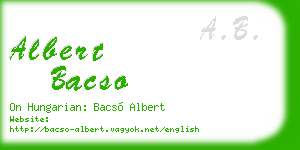 albert bacso business card
