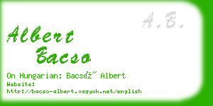 albert bacso business card